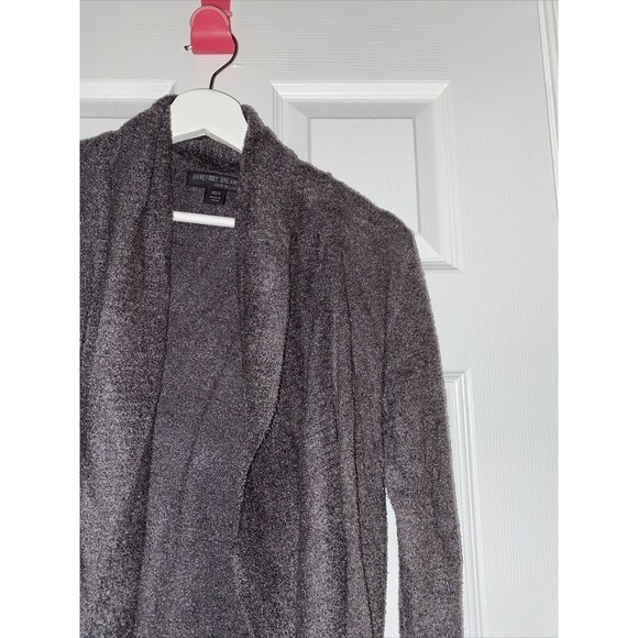 Barefoot Dreams Cardigan Cozy Chic Lite Women's Sweater Draped Brown Taupe Small - Picture 2 of 9